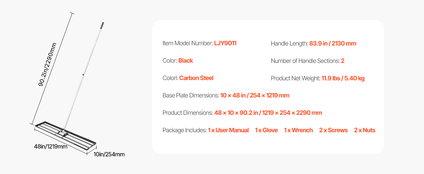 VEVOR Lawn Leveling Rake with Handle - Image 22